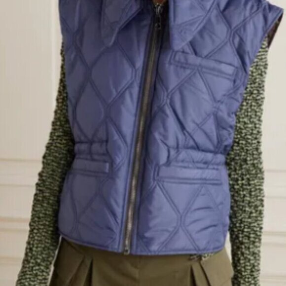 Ganni Reversible Quilted Vest Blue/Brown – Brand New - Picture 17 of 17